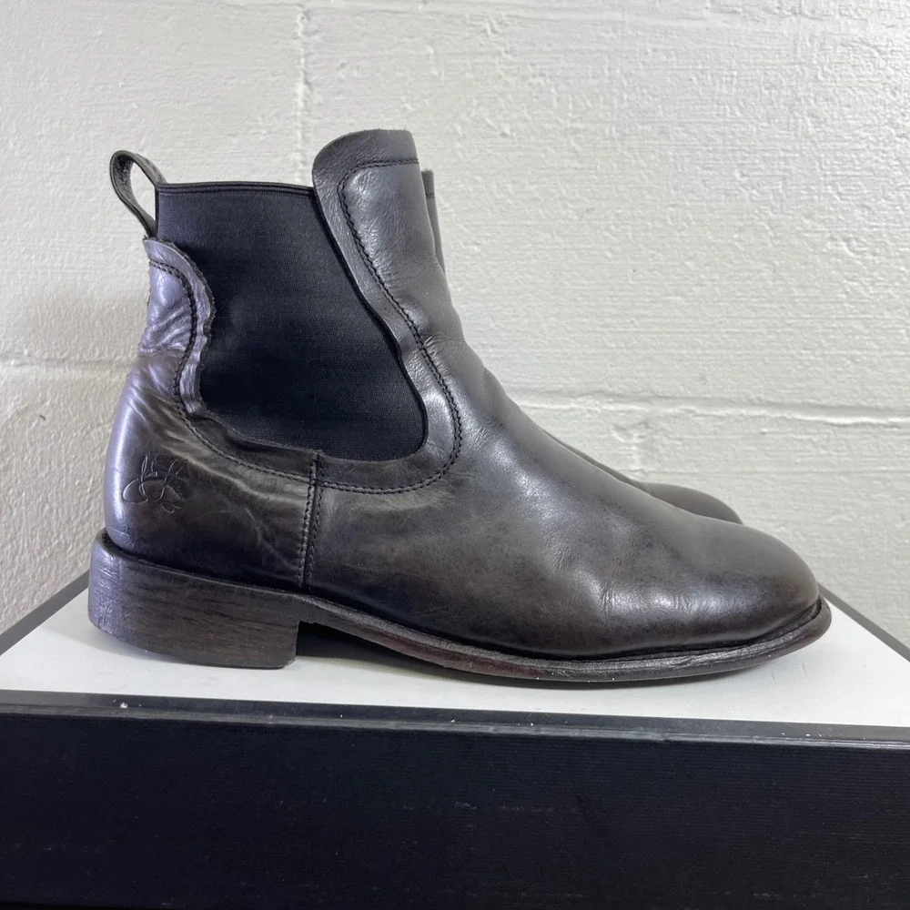 John Fluevog Chelsea Boots 81429 Brown Leather Pull On Men's 9 M Made In Mexico